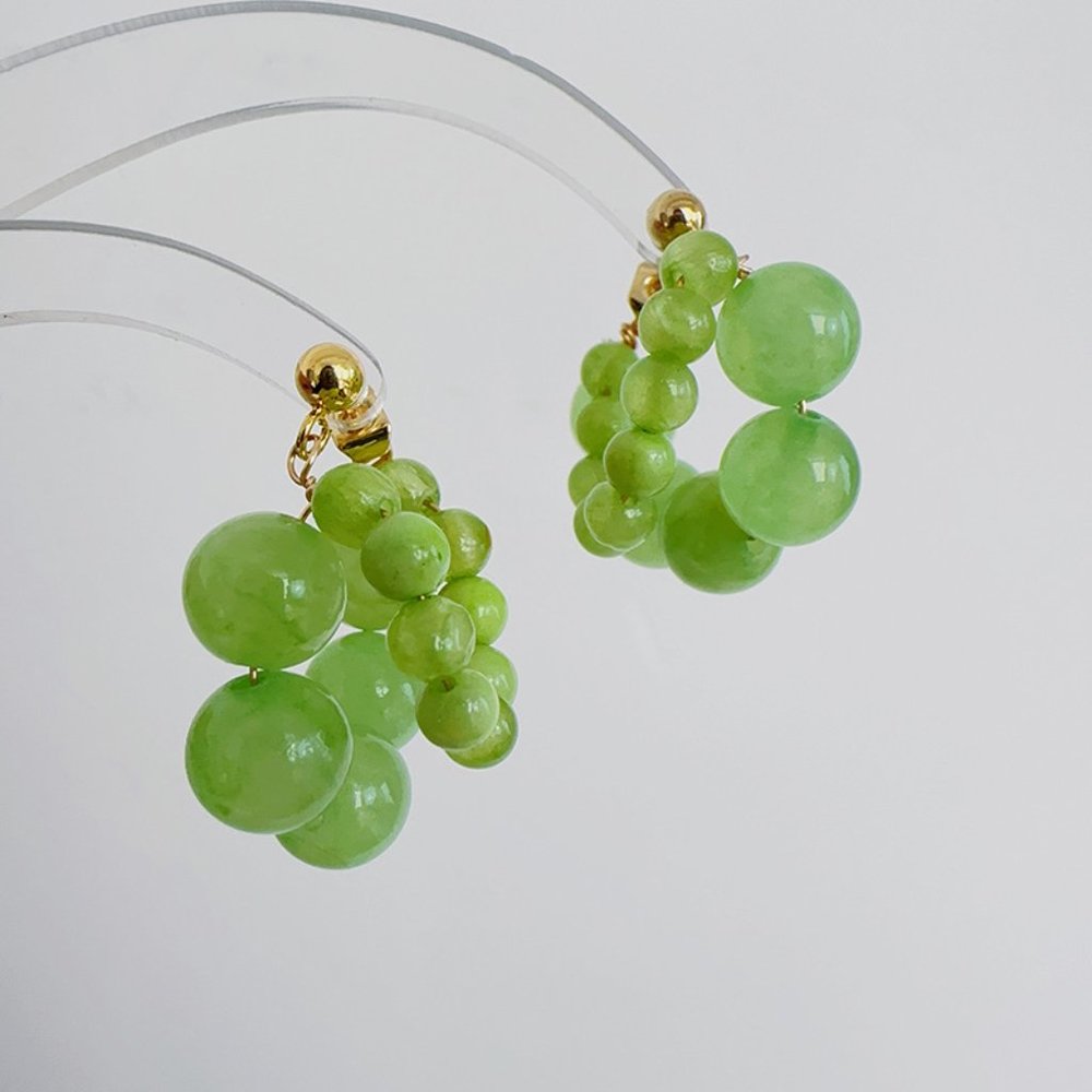 Hand Beaded Grape Earrings 2/$45 🍇